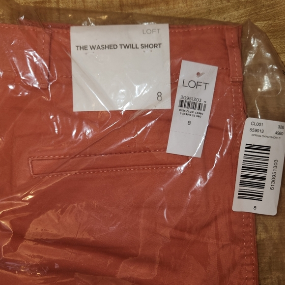 Women’s Washed Twill Shorts Coral Mist, size 8 - Picture 5 of 10